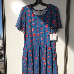 BNWT Lularoe Amelia watermelon dress XL
